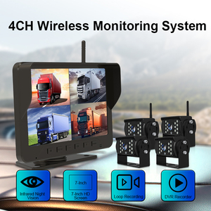 กล้องมองหลังแบบไร้สาย4CH DVR ไร้สาย IR HD แบบแยกสอง/สี่ส่วนมองหลังรถบรรทุกมองถอยหลังระบบตรวจสอบการ YB-X21แบบไร้สาย - Product Image 2