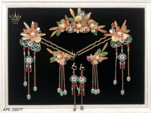 APE-2607T AFLODY Factory Wholesale <strong>Jewelry</strong> Traditional <strong>Chinese</strong> Tassel Hanfu Handmade Flower <strong>Set</strong> Wedding <strong>Bridal</strong> Headband - Product Image 3