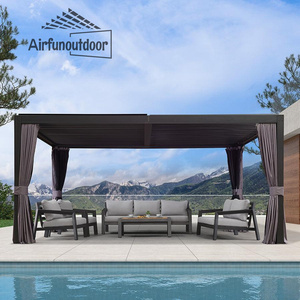 Tenda berdiri bebas otomatis, tenda Louver Gazebo paduan Aluminium, berdiri bebas otomatis, halaman belakang BBQ, pesta - Product Image 4