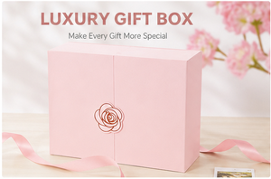 Custom <b>Pink</b> Double Door <b>Gift</b> Box with Rose Decor Rigid Cardboard Valentine's Day Packaging Mystery Blind Box for Jewelry - Product Image 2