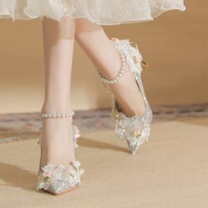 Zapatos de Tacón Alto con Punta en Pico, Bordados, Sexys, para Verano, Diseño Elegante y Exquisito, Transpirables y Cómodos - Product Image 2