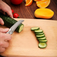 RVS gebogen schilmesje 3,5 inch, zwarte kunststof geplaatste haakpunt, ambidextrous, vaatwasserbestendig, milieuvriendelijk, keuken, fruit