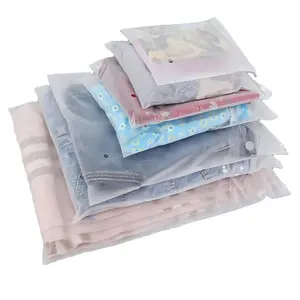 Pe Transparante Frosted Rits Tas Groothandel Plastic Ziplock Bag Sokken Ondergoed Kleding Verpakking Tas Maatwerk
