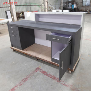 2024 नया डिज़ाइन सीधे आकार का रिसेप्शन हॉल कृत्रिम पत्थर रिसेप्शन डेस्क काउंटर - Product Image 4