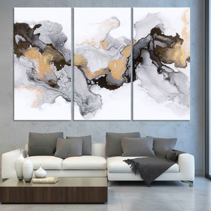 Printed <b>Canvas</b>: Gray Marble Modern <b>Wall</b> Decor Artwork,SET OF 3 <b>CANVAS</b> - Product Image 3