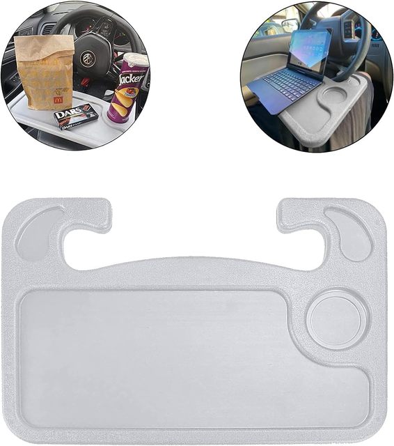 Universal Waterproof Car Steering Wheel Desk Tray for Eating Drinking Writing Laptop Work-Interior Accessories