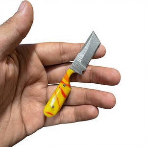 Cuchillo de Supervivencia y Caza de Acero de Damasco Forjado a Mano, Hoja Fija Mini Tipo Drop Point, Mango de Madera, Grado Industrial, para Revendedores OEM 58/60 - Product Image 4