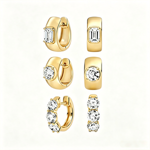 Pendientes de Diamantes Cultivados en Laboratorio de Oro Sólido de 14K, Certificados por IGI - Product Image 1
