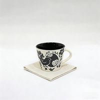 Ensemble de tasses en porcelaine fine à motif d'animaux de la forêt pour Pâques - Style européen