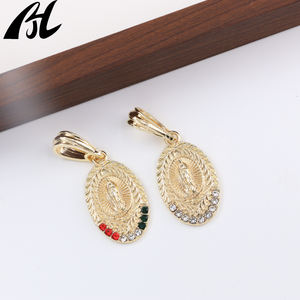 Paling Populer Vintage agama kuningan perhiasan berlapis emas perawan Mary liontin untuk wanita Katolik Kristen hadiah Natal - Product Image 3