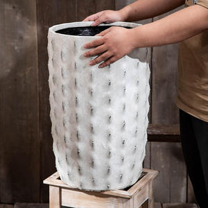 Pot en argile de magnésium de grand diamètre, inspiré du <span class=keywords><strong>cactus</strong></span>, style antique, blanc, sur pied, pour plantes fleuries, <span class=keywords><strong>Ficus</strong></span> à feuilles de palmier du Bangladesh - Product Image 5