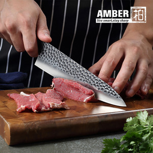 Couteau Gyuto Kurouchi forgé à la main vintage de 8 pouces, manche en ébène, couteau de chef - Product Image 3
