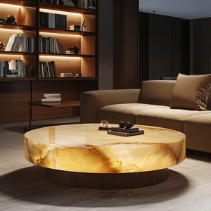 Cao cấp phong cách Thời Trung Cổ Đá Nhân Tạo bàn Vanity Tops phòng khách bảng Tops nhà hiện đại chiếu sáng Bàn cà phê - Product Image 4