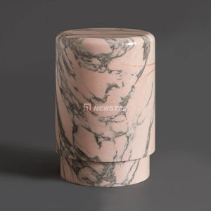 Newstar Pierre Naturelle Statuario Rosso Marbre <span class=keywords><strong>Rose</strong></span> Table Basse Canapé Table <span class=keywords><strong>D</strong></span>'appoint avec Colonne Ronde dans Le Salon - Product Image 1