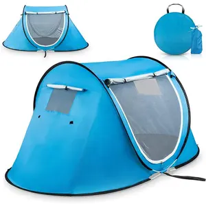 Useful Water-resistent UV protection Blue Quick 2 Person Outdoor Automatic Easy Pop Up Beach Camping Tent