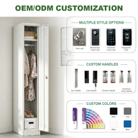 Casier de vestiaire en acier avec serrure, armoire de rangement métallique à porte simple pour vêtements, idéal pour écoles et bureaux