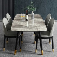 Ensemble de Table à manger de luxe en marbre, style moderne, meubles de maison, pour la salle à manger, 6 pièces