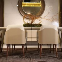 Meuble de mariage avec pied en bois, table à manger en marbre contemporain, pour chambre d'hôtel, marque italienne de luxe