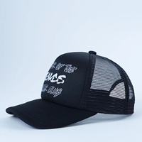 Gorra de camionero con ala curva y logotipo de parche bordado de 5 paneles de alta calidad personalizada