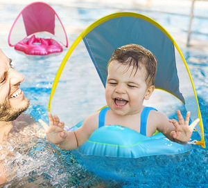 Anneau de natation gonflable pour bébé <span class=keywords><strong>avec</strong></span> pare-soleil amovible flottant pour <span class=keywords><strong>piscine</strong></span> - Product Image 1