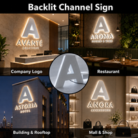 Letras 3D Personalizadas con Retroiluminación LED, Letrero de Acero Inoxidable con Halo Luminoso, Letrero Comercial para Tienda o Negocio