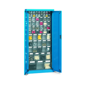 Raccogli 700x270x1655 armadio con struttura Praktibox con porte e armadietti con serratura blu - Product Image 1
