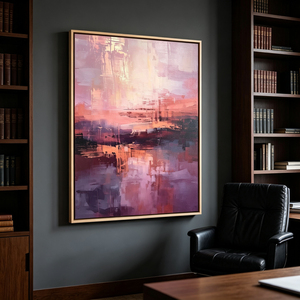 Dipinto Pastello Morbido Tramonto Sognante, Arte Astratta Fatta a Mano per Decorazione <span class=keywords><strong>Camera</strong></span> da Letto Moderna per Ragazze - Product Image 4