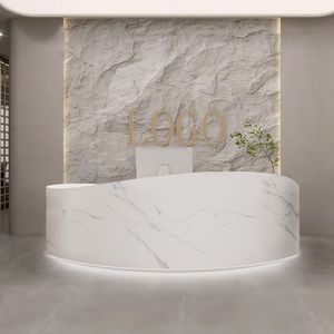 Banco della Reception moderno minimalista a forma <span class=keywords><strong>di</strong></span> arco per matrimoni piccoli saloni <span class=keywords><strong>di</strong></span> bellezza <span class=keywords><strong>estetica</strong></span> medica laccata cassa bancone - Product Image 4
