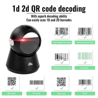 Escáner de Código de Barras de Escritorio JR-T28, Alta Velocidad, Escaneo Automático de 360 Grados, Lector de Códigos de Barras 2D CMOS, Escáner de Códigos QR para Supermercado