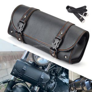 Sacoche de selle universelle pour <span class=keywords><strong>moto</strong></span>, fourche avant noire, guidon, rangement de baril de queue de course pour <span class=keywords><strong>Kawasaki</strong></span> Honda Suzuki Yamaha - Product Image 1
