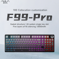 Clavier de jeu sans fil AULA F99 PRO, nouveau, personnalisé, mécanique, trois modes, rétroéclairage RVB, prise en charge de la programmation de touches, déclenchement rapide, magnétique