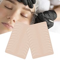 Peau d'entraînement en silicone pour sourcils, poudre ombrée pour sourcils, faux cuir, feuille double face, peau d'entraînement pour microblading pour les artistes tatoueurs