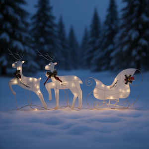 Decoración Navideña de Reno Blanco para Exteriores con 60 Luces LED Modelo D0100HXMQY2 - Product Image 2