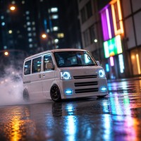 Voiture RC rapide RWD Drift Van 2,4 GHz Télécommandée Course Drift LED Blanche Direction Proportionnelle ABS+Métal 1:10 Prête à l'emploi