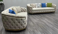 Canapé de salon de luxe en acier inoxydable, 2 à 3 places, en velours, pour la maison, l'hôtel, 2023, Offres Spéciales