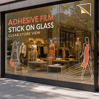 Film LED transparent adhésif pour vitrine de boutique de mode, affichage publicitaire sur fenêtre