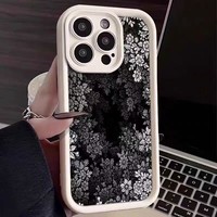 Coque de Téléphone Luxe à Motif Feuillage Sakura pour iPhone 17 16 15 14 13 12 11 X XR Xs SE2 SE 8 7 Plus Pro Max Mini en Silicone