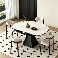 Table à manger extensible et pliable en ardoise à prix d'usine - Mobilier de luxe moderne pour appartement ou hôtel