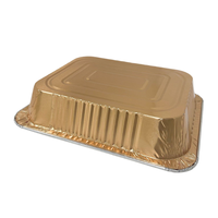 Barquette en aluminium doré robuste demi-format avec couvercle en PET 9x13/13x9 pouces, qualité alimentaire, pour four vapeur, plats à emporter et buffet