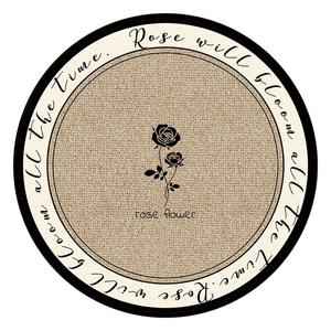 Alfombra Redonda con Diseño Floral, de Fibra de Poliéster Crema, Antideslizante, para Sala de Estar, Dormitorio, Silla o Piso - Product Image 5