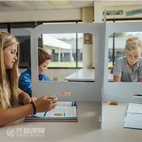 Fabrika fiyat katlanır masaüstü bariyer ekran tedarikçisi öğrenci mobil okul kalkanları masası