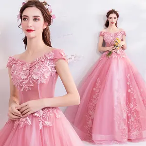 Elegant Beading Lace Wedding Dress Off Shoulder Boho Maxi Dress Ball Gown Vintage Long Charm Dresses