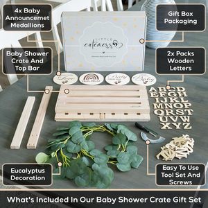 Baby Shower armadio in legno, cesti per bambini regali per ragazzi e ragazze con grucce per neonati - Product Image 5