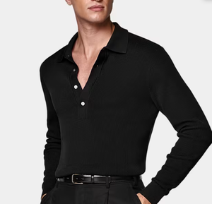 Suéter Personalizado de Invierno para Hombre, Estilo Fair Isle, Cuello Redondo, Antiencogimiento, Negro, Cuello Polo de Manga Larga - Product Image 2