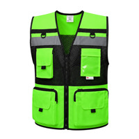 Gilet de sécurité réfléchissant en maille multi-poches respirant pour les équipes de construction, les uniformes de sécurité et les équipes d'entrepôt