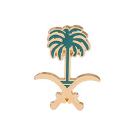 Nouvel arrivage d'épinglettes saoudiennes vente en gros de métal artisanat en alliage de zinc souvenir cadeau insigne personnalisé date palmier émail doux broche saoudien