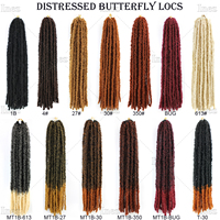 24 locks papillon 36 pouces Cheveux crochetés pré-bouclés Faux locks noirs synthétiques tresses pour femmes afro