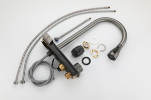 Robinet de <span class=keywords><strong>cuisine</strong></span> extractible Mouhoti, touches de piano, 3 options de pulvérisation avec robinets en cascade et affichage numérique, style à montage supérieur - Product Image 2