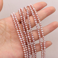 Perles de culture d'eau douce naturelles blanches, roses et violettes de 3 à 3,5 mm, en vrac, irrégulières, en forme de pomme de terre