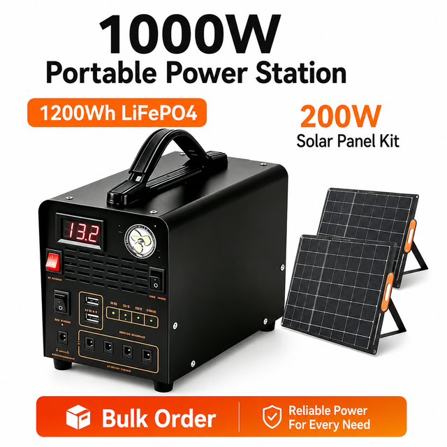 Customizable 1000W 1200Wh LiFePO4 Portable Power Station Solar Generator with MPPT for Home Backup RV Emergency